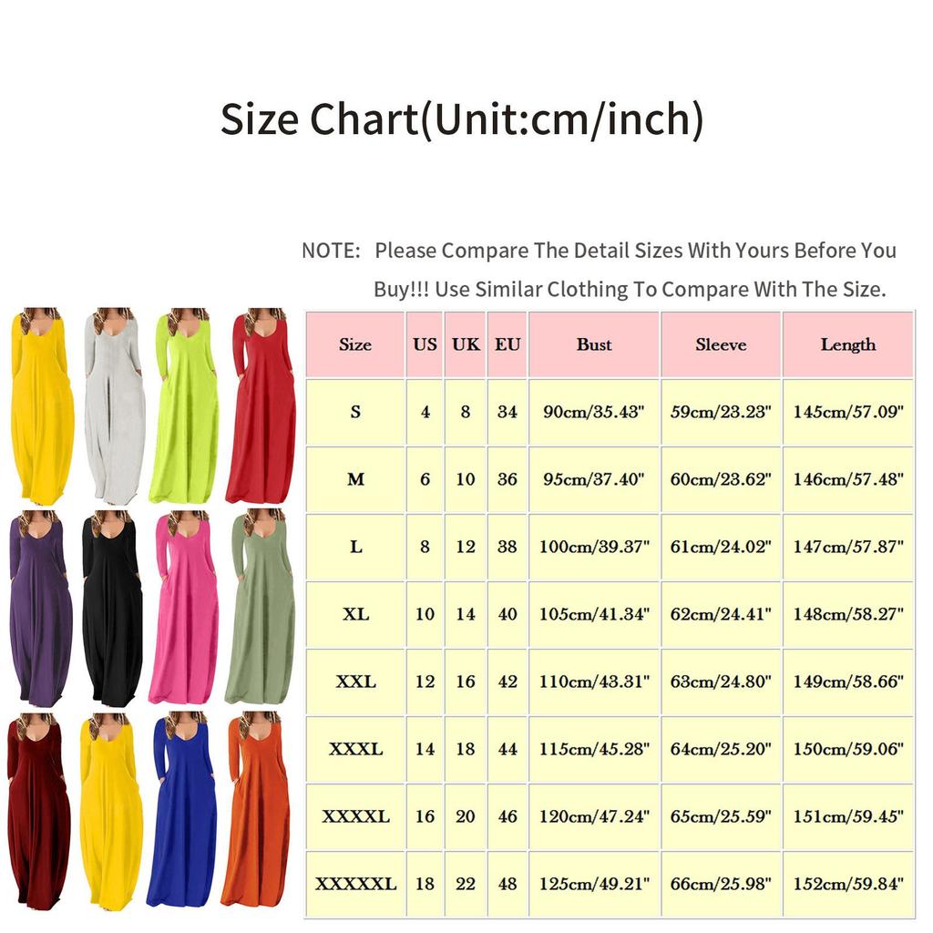 Women's Casual Loose Solid Color Long Dress Sexy Deep V Neck Long Sleeve Dress
