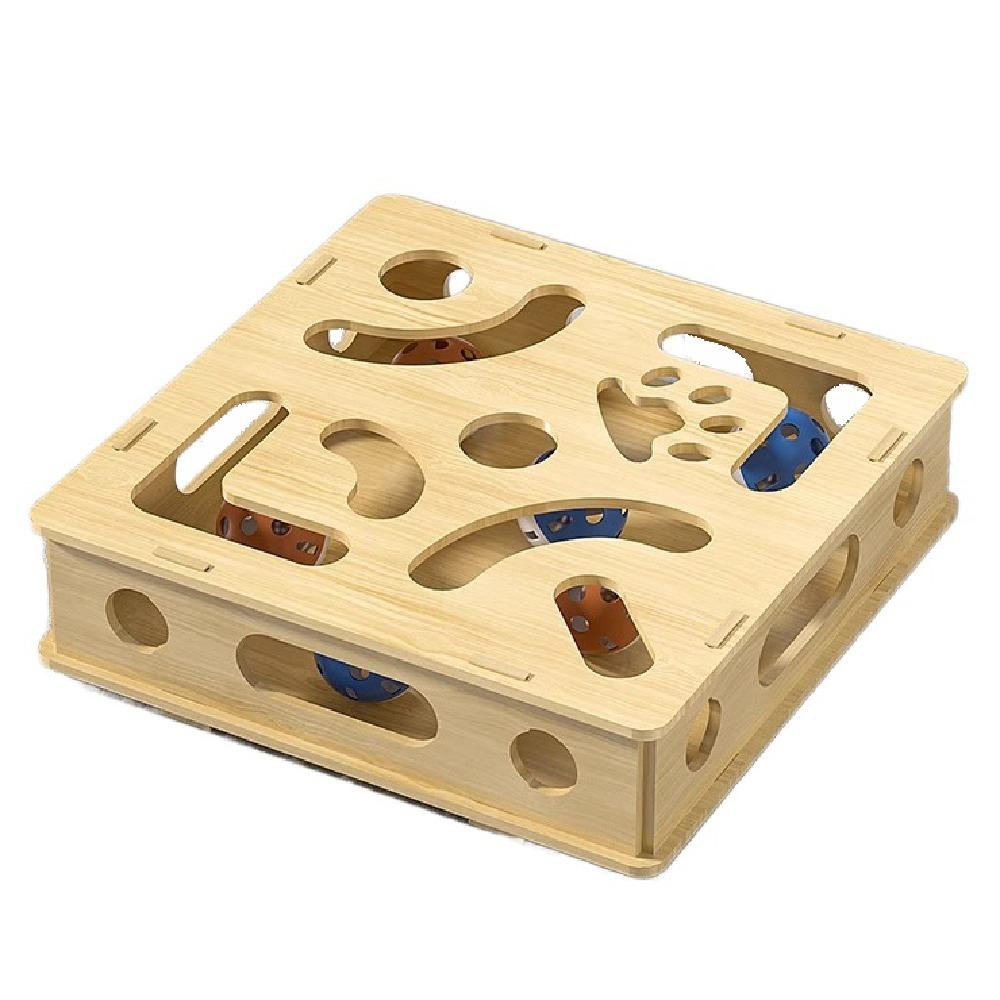 

Creative Pet Puzzle Track Toy Detachable Cat Teasing Box Boredom Relieving with Balls
