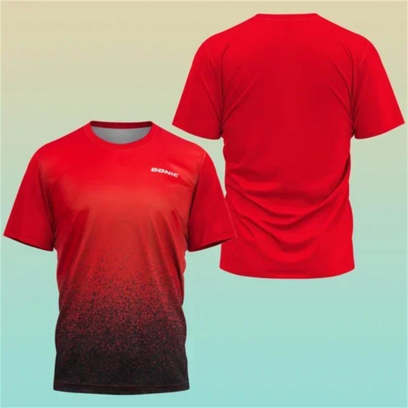 2024 New 3D print Boutique Table Tennis Sports Shirt Training T-shirt Sweat-absorbing Comfortable Top Badminton Sports Shirt Top