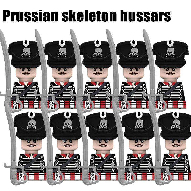 Kids Toys Napoleonic Wars Building Blocks 10pcs/lot Fusilier Lancer Soldiers Mini Action Figures Toys For Kids Christmas Gifts