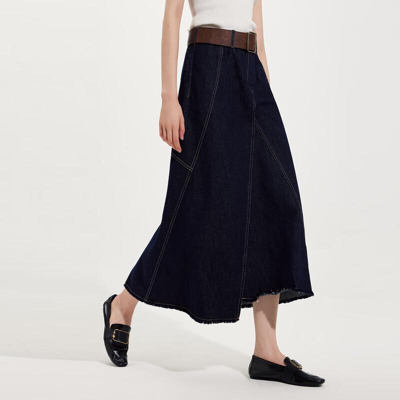 Her Figure High-Waisted Mid-Length Denim Skirt S