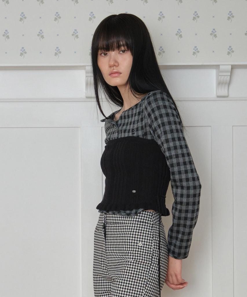 TTUDEMENT Knit Bustier Top_Black