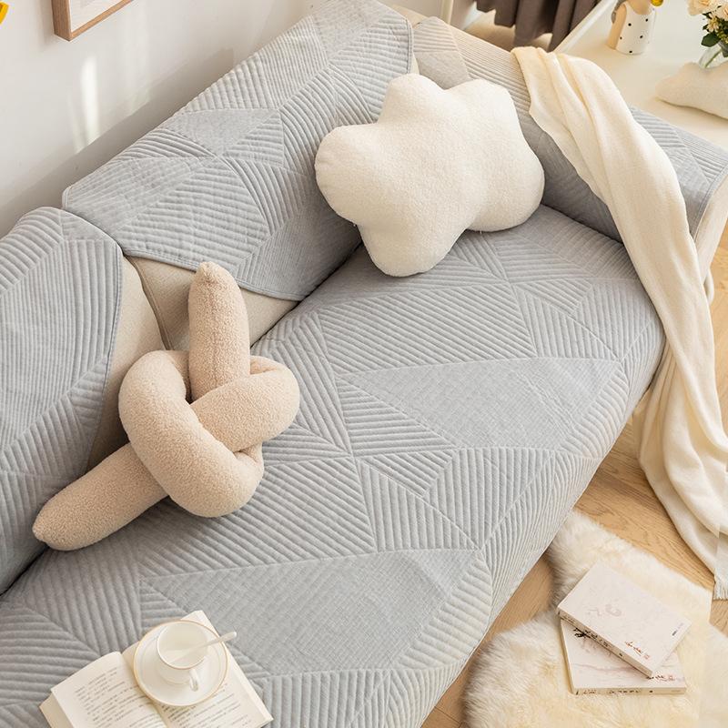 

Подушка для дивана из синели, универсальная нескользящая подушка для сиденья на все времена года, простой кожаный чехол для дивана «все включено», тканевое полотенце 70*70