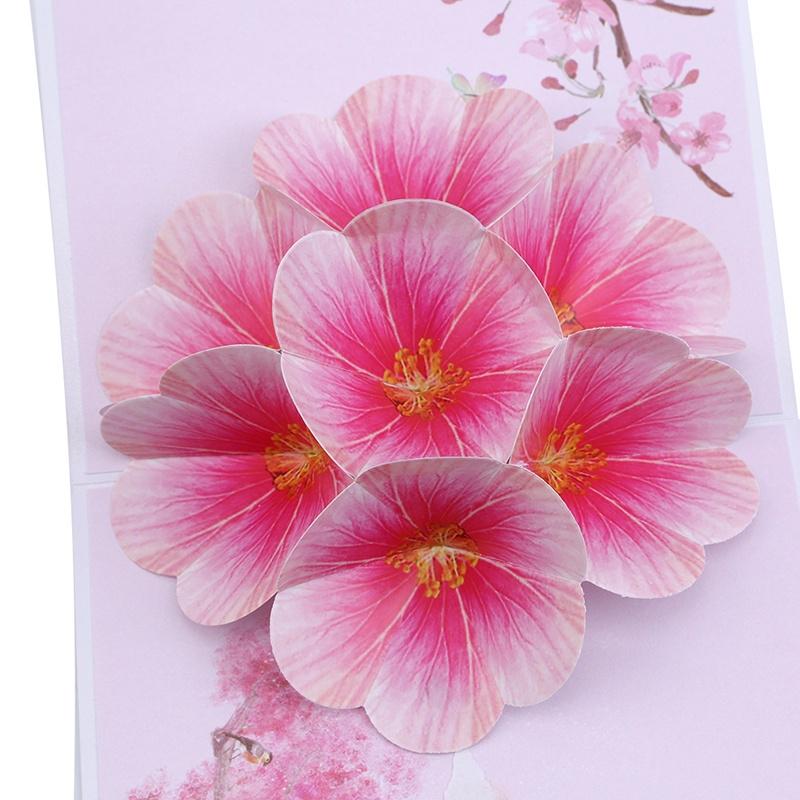 Buy 3D Stereo Greeting Card Peach Flower Card Valentine Day Color