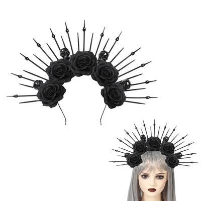 Gothic Halo Stirnband Prinzessin Kopfbedeckungen Festzug Abschlussball Party Requisiten Spiked Vintage Tiaras Haarreifen für Göttin Frauen