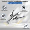 9PCS Grease Accessory Kit, Grease Coupler With Double Handles Coupler,90°Grease Coupler Adapter,Recessed Fitting Adapter,2 Needle Nozzles,3 Zerk