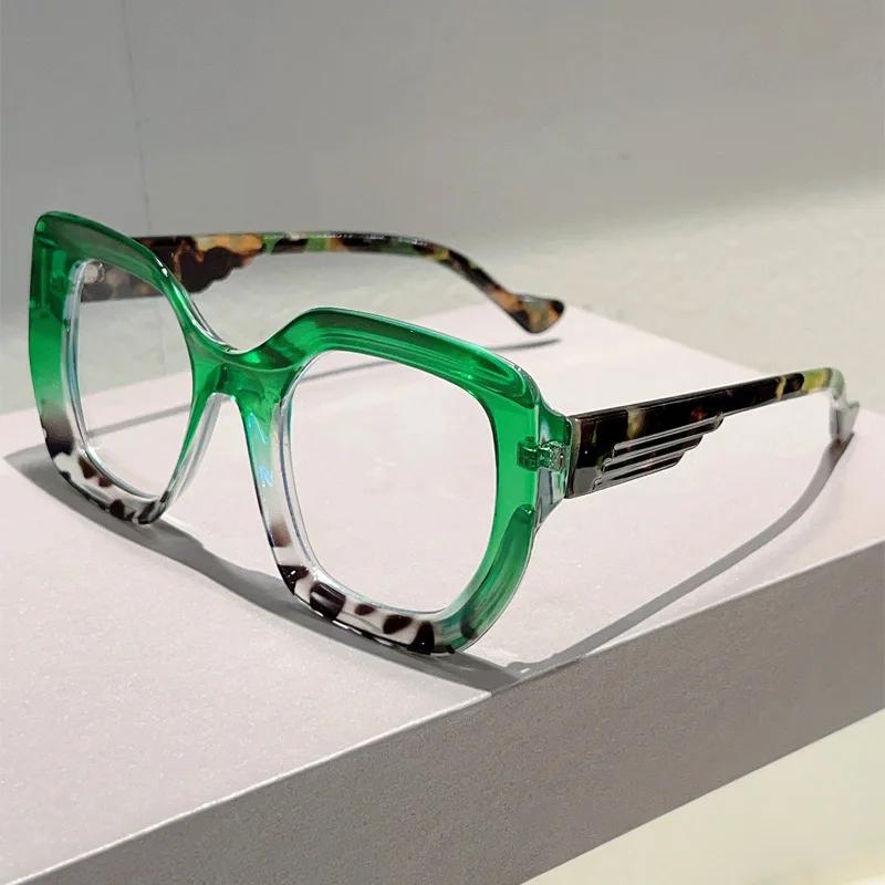 Vintage Anti Blue Light Optical Glasses - Big Frame Women Luxury Brand Designer Myopia Customize Prescription Eye Glasses - Frames