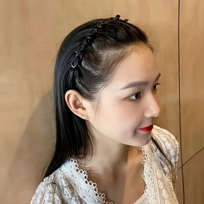 Retro Braided Headband Small Clip Clip Bangs Fixed Artifact Multi-layer Hollow Braided Headband Net Celebrity Hairpin Top Clip Hairpin