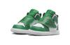 Jordan Air Jordan 1 TD Leder Rutschfest Anti-Kick High-Top Kleinkindschuhe Grün Weiß Baby und Kleinkind BQ7196-301