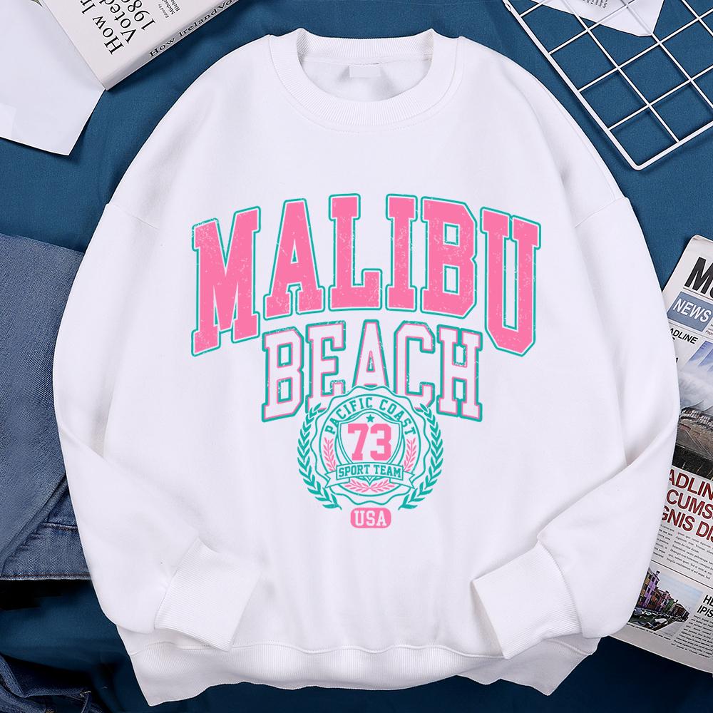 Malibu Beach Usa 73 Hoodie Men Women Loose Sweatshirt Creativity O-Neck Hoodies Street Fashion Oversize Hoody Couple Sportswear