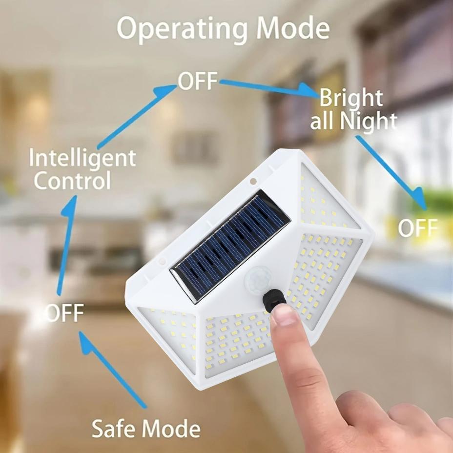 1-8 Kits Solar Wall Lights Outdoor 100 LED Motion Sensor 270° Range 3 Modes Wireless Energy Saver for Yard, Garden, Lawn, Patio