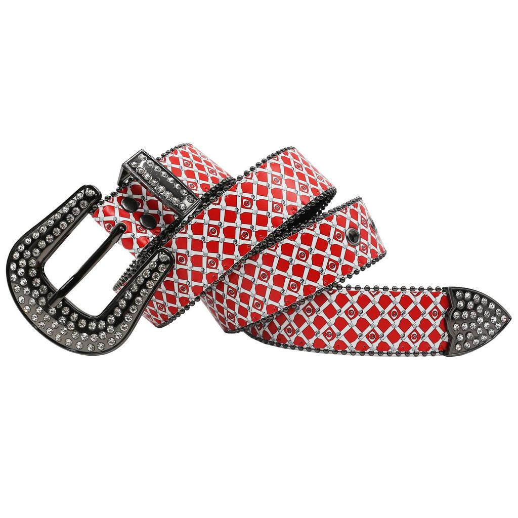 Rhinestone Red Eyes Hip Hop Punk Women's Fashion Belt