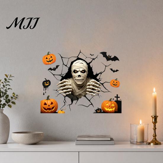 Bedroom Spooky Wall Stickers Halloween Stickers, Self Adhesive Vinyl Decals, Waterproof Removable Decals for Party Home Store Decor Peel And Stick