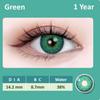 Farbige Kontaktlinsen Europäischer Mischungseffekt Grüne und blaue Augen, Natürliche und tägliche Farbe, 14,2 mm Jahreslinsen