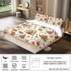 Christmas Cottage Gingerbread Man Brown Print Quilt Cover With Pillowcases, Skin-Friendly, Warm, Soft Breathable Bedding Set