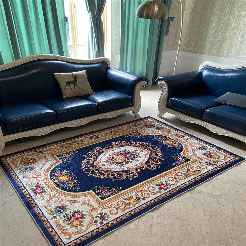 Europe Carpet Living Room Anti-skid Balcony Mat Vintage Bedroom Rug Bedside Kitchen Carpet Jacquard Rug Carpet