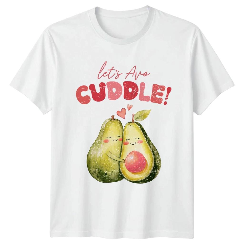 Avocado Couple Love Hearts Mens T-Shirt Womens Tee Graphic Unisex Top