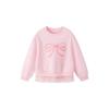 Minibala Girls' Mesh Patchwork Bowknot Sweatshirt