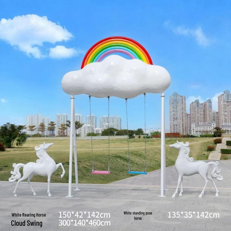 Large Fiberglass Horse Sculpture