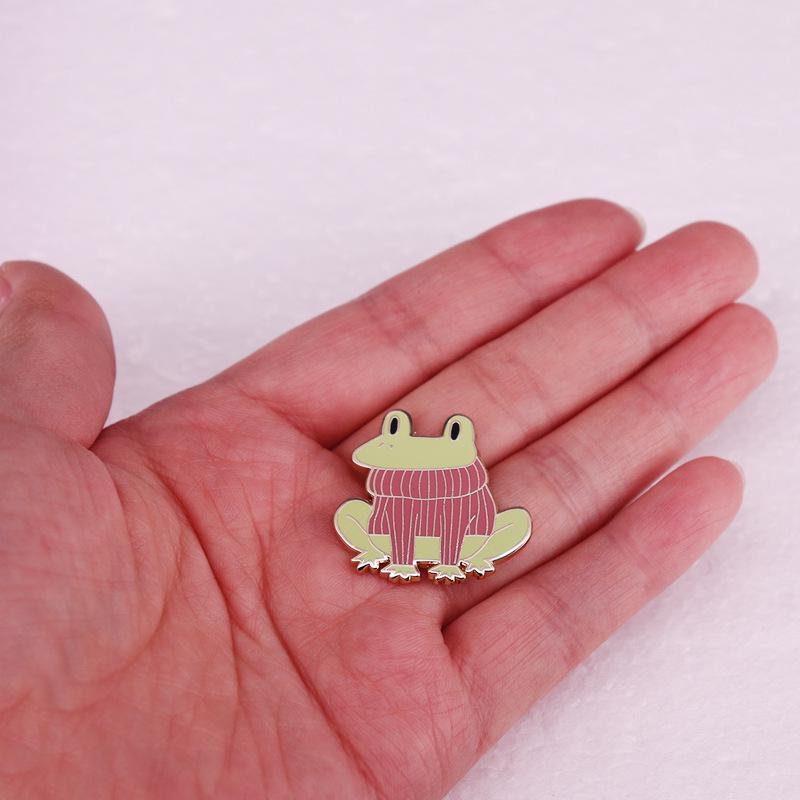 Adorable Frog in Sweater Cartoon Pin Accessory