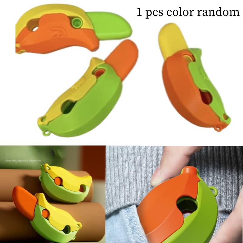 New Gravity 3d Banana Carrot Knife Round Blade Banana Radish Knife Decompression Toy