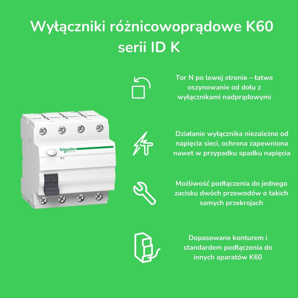 IDK-40-4-30-A 40A 4-pole 30mA type A differential circuit breaker
