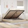 VidaXL Ottoman Bed Frame with Mattress Cream 160x200 Cm Fabric, Bed Frame, Upholstered Bed Frame, Ottoman Bed Frame 3312490