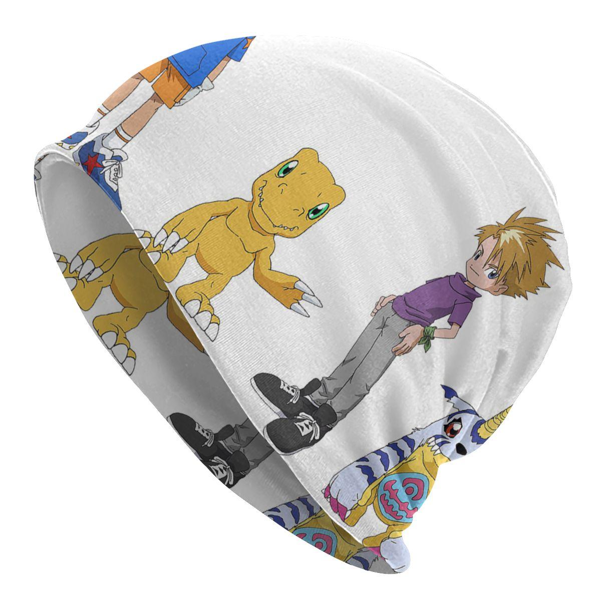 

Digimon Agumon Gabumon Sora Anime Bonnet Knit Hats Fashion Outdoor Digital Courage Skullies Beanies Hats Унісекс Жіночі кепки подвійного призначення 10.6x11in 26.8x28cm