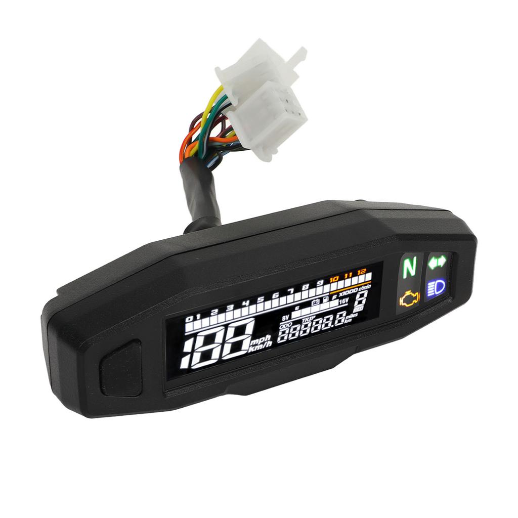 Speedometer Versatile LCD Display High Accuracy 12V LED Fuel Level Gauge Universal for Motorcycle Racing Motorbike