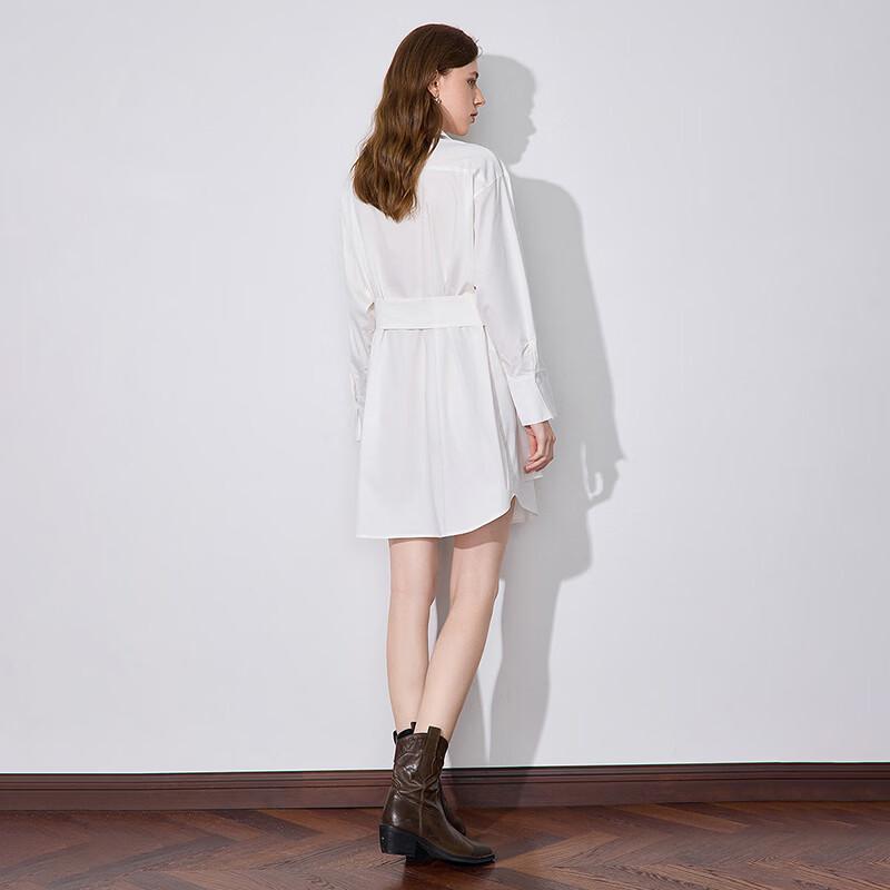 Chuyu Designer Striped Polo Collar Shirt Dress