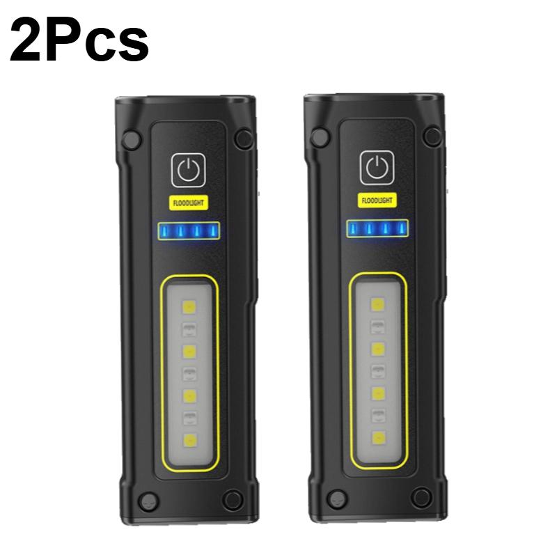 Portable Mini Flashlight High Power LED USB Rechargeable Tactical Flashlight with Strong Magnet Outdoor Emergency Lighting Torch
