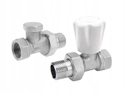 Straight Radiator Set 12 White Knob
