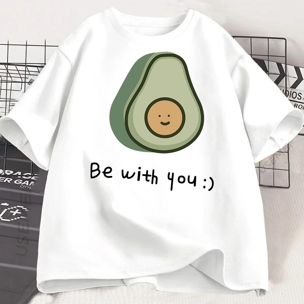 Beautiful Avocado Tshirt Unisexs Tops Summer Loose Cartoon Aesthetic Casual Tshirt Retro Harajuku Tshirt Ladies Street Wear