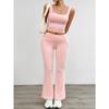 Women's Summer Casual Knitted Solid Color Sleeveless Vest Tight Trousers Set