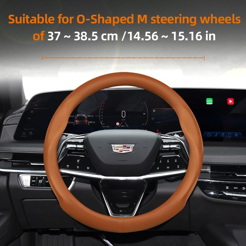 Suitable for Cadillac Ultra-Thin Breathable Leather Steering Wheel Cover Suitable for Cts 2013 Ct4 Carbon Interior Ct5 Xt5 Xt4 Xt6
