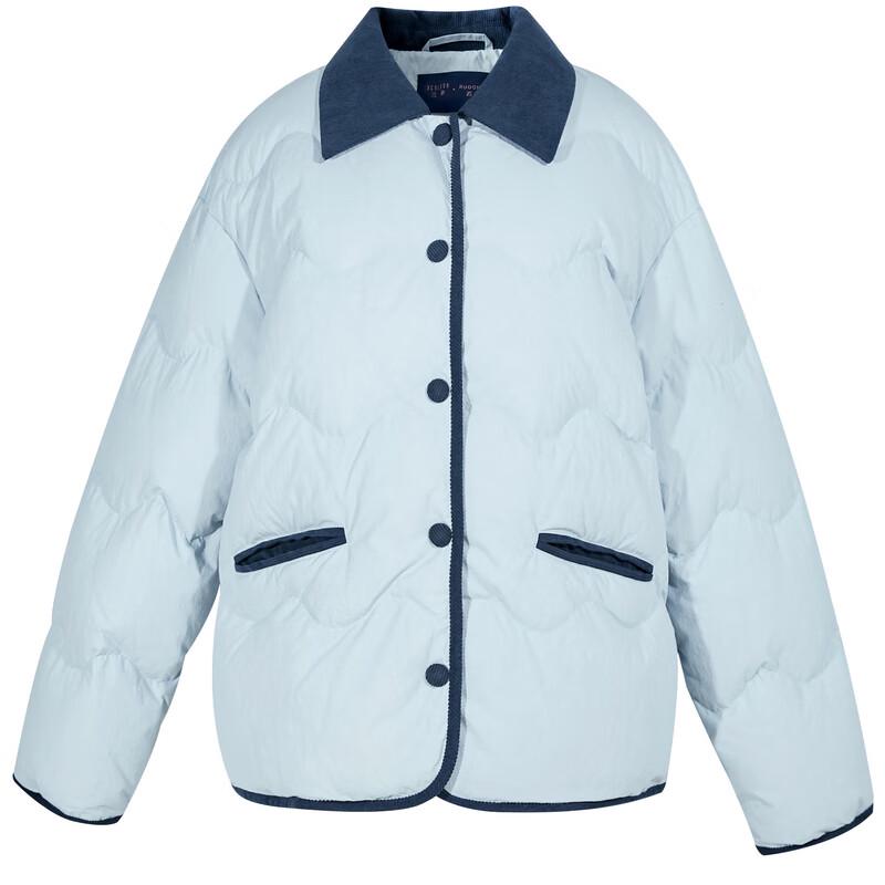 Sancai Plus Size Corduroy Lapel Down Jacket