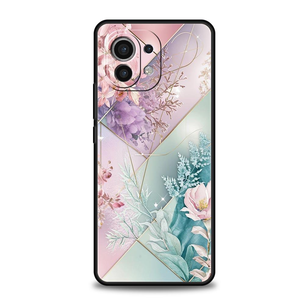 Phone Case Cover for Xiaomi Mi 17 15 14 13 12 11 Ultra 15T 14T 13T 12T 11T Pro Lite 5G Soft TPU Capas Cartoon Flower Fundas Bags