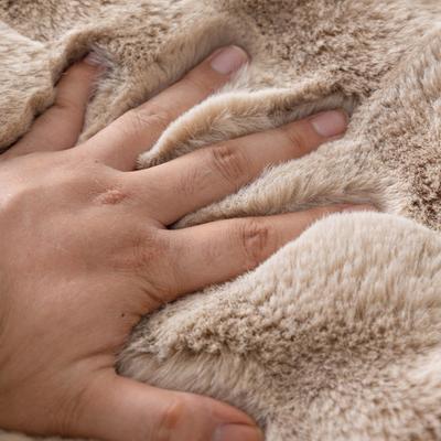 1pc Thick Faux Rabbit Fur Non-Slip Sofa Cushion Cover, Soft Fluffy Slip-Resistant Couch Pad for Living Room