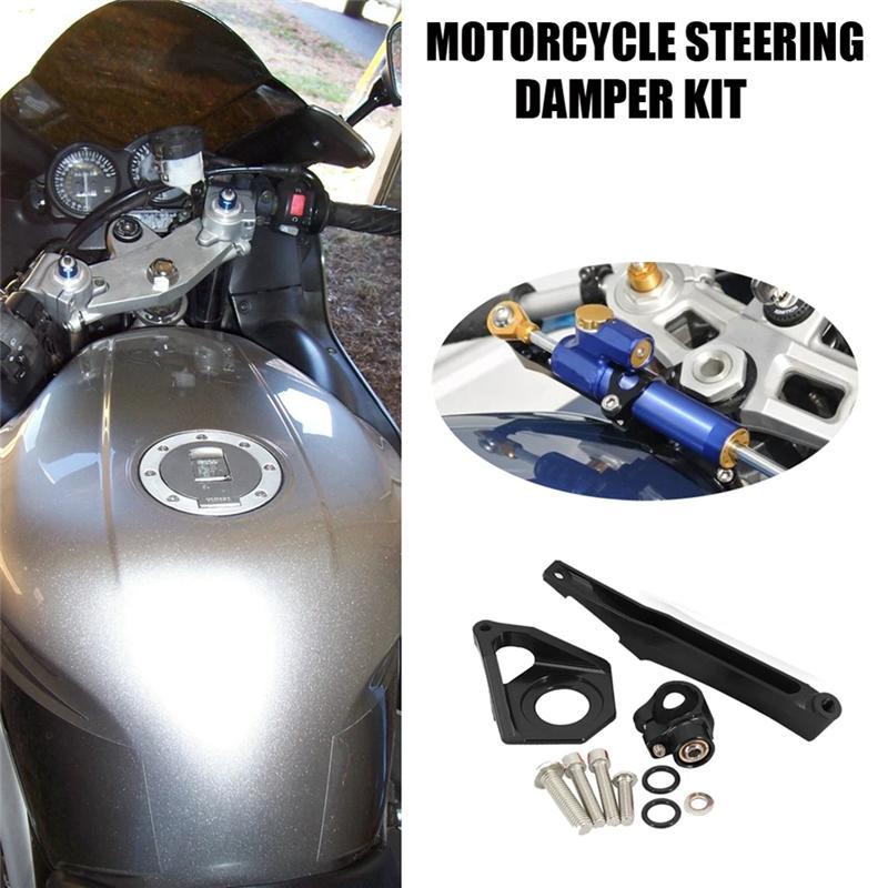 

Motorcycle Steering Stabilizer Damper Mounting Bracket Kit For YZF-R6 YZF600 2003 2004 2005 срібний