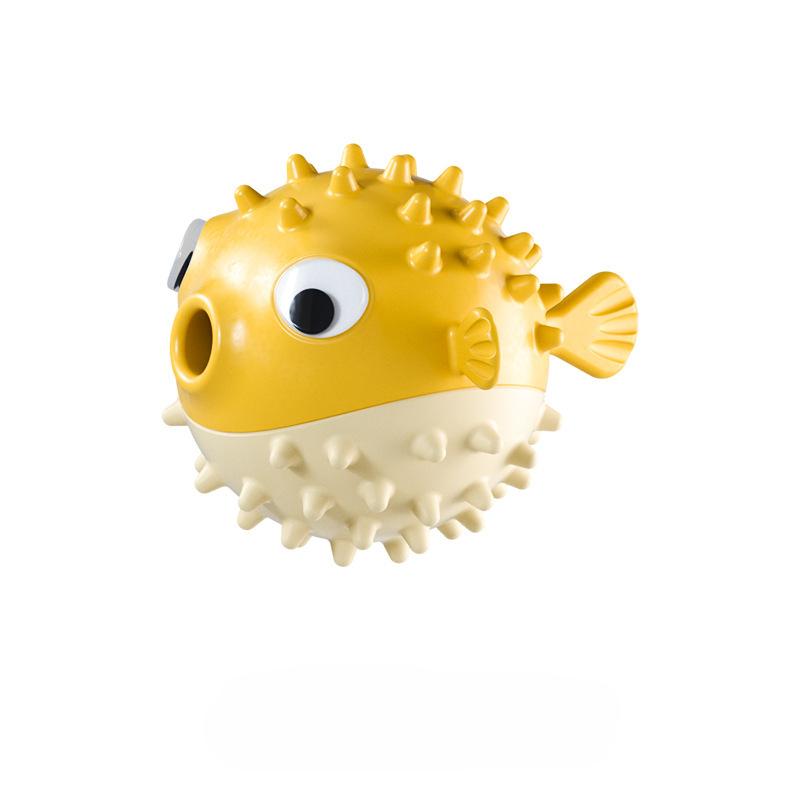 

Bouncing fish dog toy leak ball, used to relieve boredom, grinding teeth, biting resistance, sound ball, dog toy жёлтый