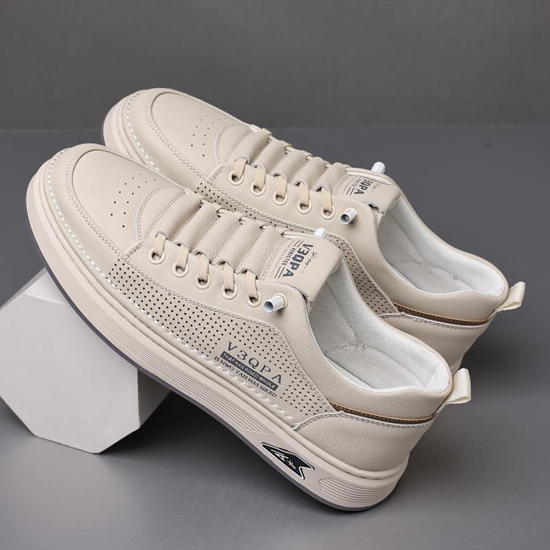 

Men s shoes 2025 new summer breathable board shoes men s sports and leisure flat-bottomed student white shoes 44