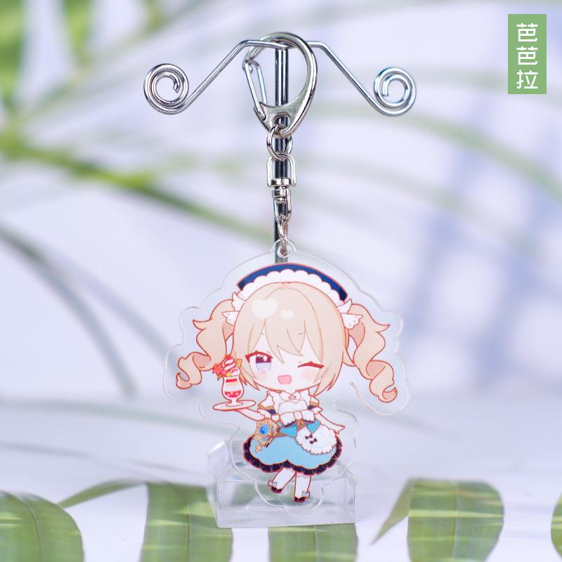 Anime Genshin Impact Acrylic Keychains Barbara Hu Tao Yae Miko Zhongli Yoimiya Qiqi Raiden Shogun Klee Nahida Pendant Figure Toy