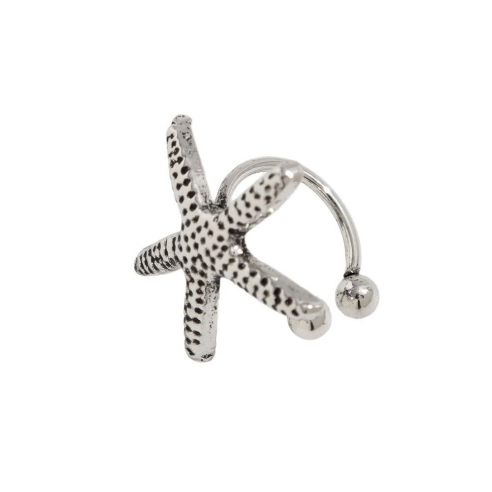 Golded C-shaped Ear Clip Silver No Piercing Earrings Hip Hop Gold Jewelry Women