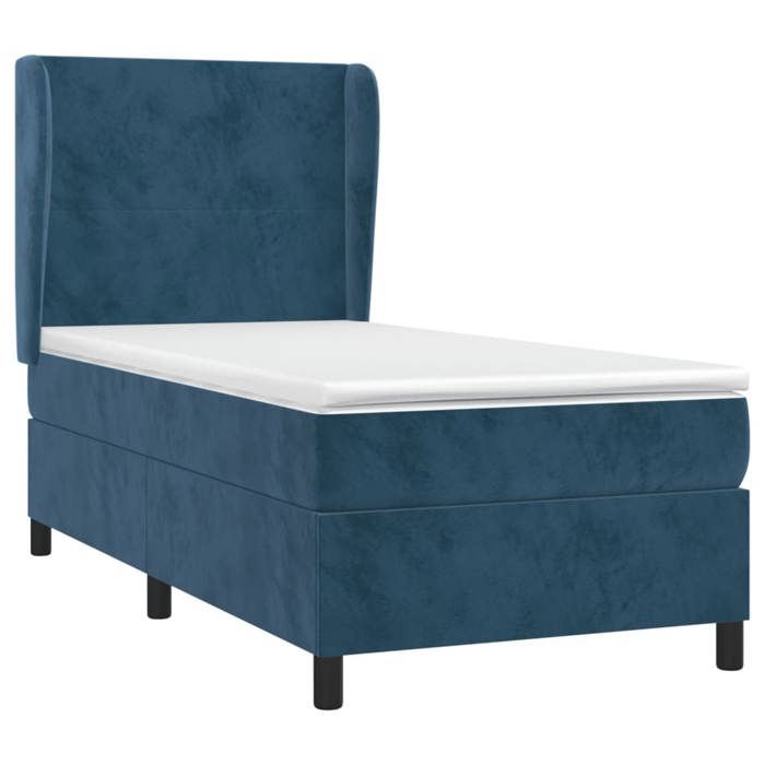 3129073 vidaXL Divan Bed with Mattress Dark Blue 90x200 Cm