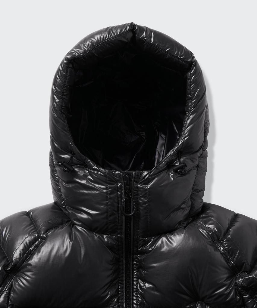 Musinsa Standard [City Leisure] Sheer Ripstop Hooded Down Short Padded Jacket [Black]