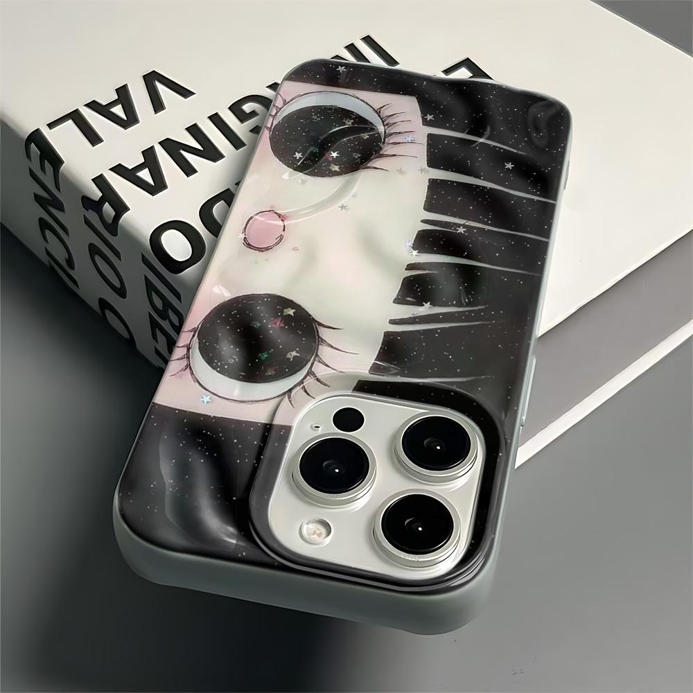 Premium Deluxe Anti-fingerprint big eyes Phone Case For iPhone Pro Max 16 12 Air 14 Plus 11 17 13 15 Funda