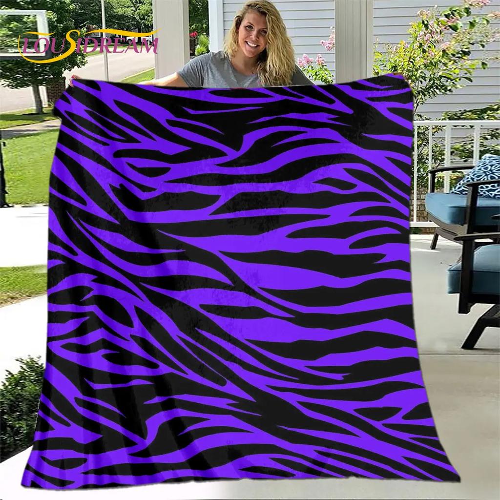 3D Colorful Zebra Pattern Blanket,Flannel Blanket Throw Blanket,Child Warm Blanket for Home Living Room Bedroom Beds Sofa Picnic