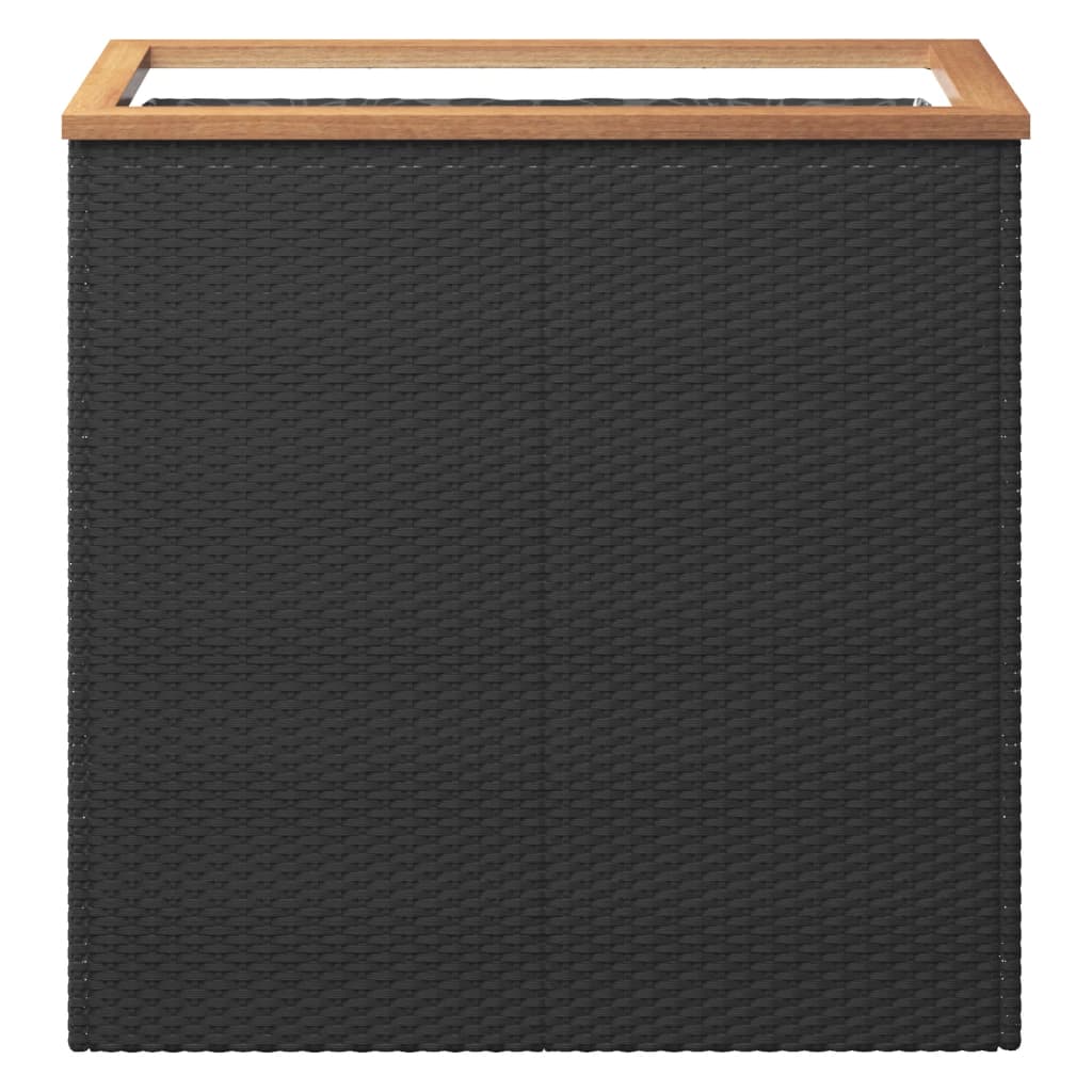 Plant Pot Black 80x40x80 cm Poly Rattan
