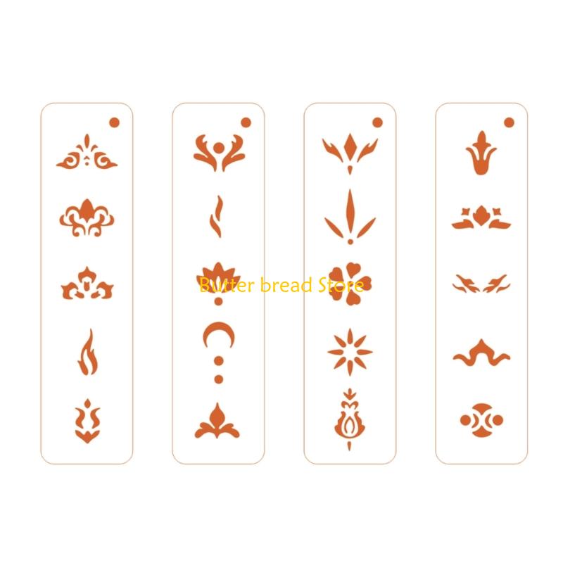 

W89C Ancient Chinese Forehead Stencil For Traditional Makeup Hollow Floral Stencil Design