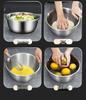 German Stainless Steel Bowl Set for Vegetable Washing, Egg Beating, Dough Kneading, and Cooking - Free Shipping